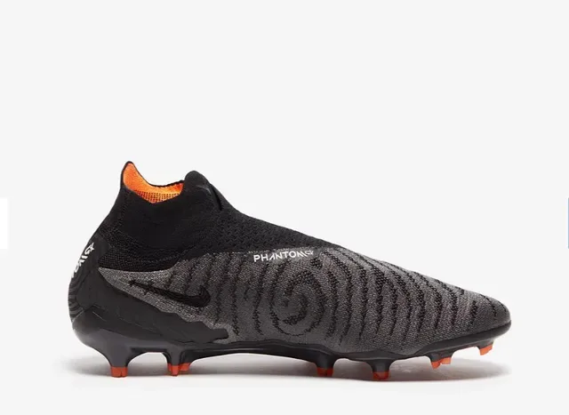 Nike Phantom GT أسود/برتقالي عالي القطع ملائمة الجوارب السطح العلوي أرض صلبة أحذية كرة قدم 5