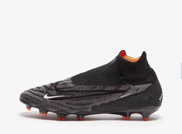 Nike Phantom GT أسود/برتقالي عالي القطع ملائمة الجوارب السطح العلوي أرض صلبة أحذية كرة قدم 6