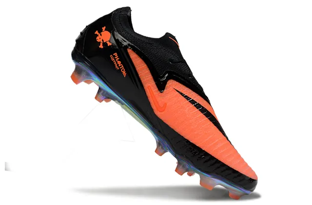 Nike Phantom GT Black Orange Low-Cut Football Cleat Iridescent Holographic Outsole Firm-Ground Soccer Shoes 9