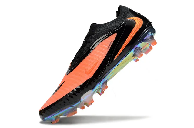 Nike Phantom GT Black Orange Low-Cut Football Cleat Iridescent Holographic Outsole Firm-Ground Soccer Shoes 10