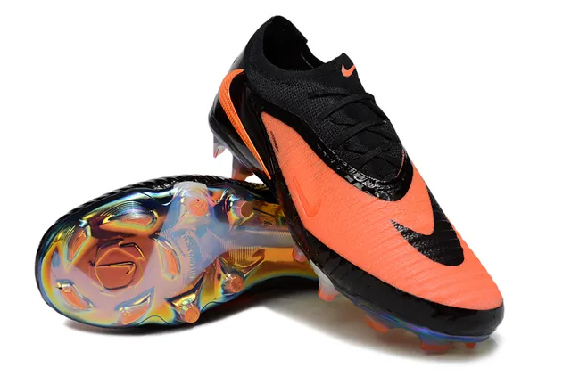 Nike Phantom GT Black Orange Low-Cut Football Cleat Iridescent Holographic Outsole Firm-Ground Soccer Shoes 11