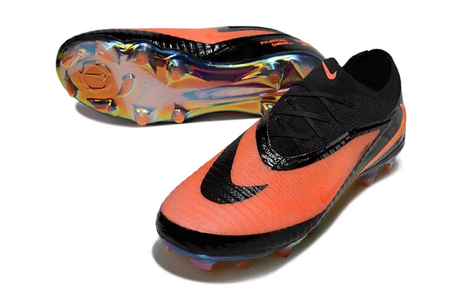 Nike Phantom GT Black Orange Low-Cut Football Cleat Iridescent Holographic Outsole Firm-Ground Soccer Shoes 12