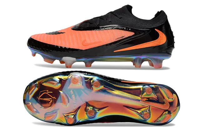 Nike Phantom GT Black Orange Low-Cut Football Cleat Iridescent Holographic Outsole Firm-Ground Soccer Shoes 14