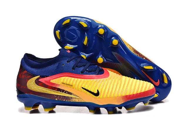 Nike Phantom GT Blue Multicolor Low-Cut Knit Upper Gradient Forefoot Cage Firm-Ground Soccer Shoes 1