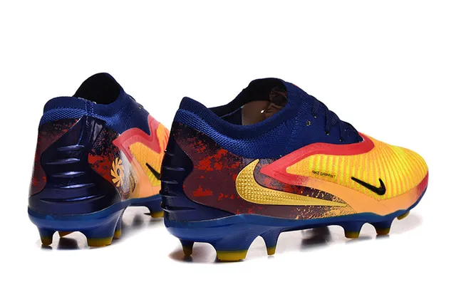 Nike Phantom GT Blue Multicolor Low-Cut Knit Upper Gradient Forefoot Cage Firm-Ground Soccer Shoes 6