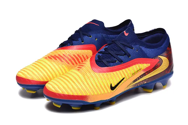 Nike Phantom GT Blue Multicolor Low-Cut Knit Upper Gradient Forefoot Cage Firm-Ground Soccer Shoes 9
