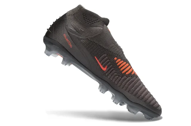 Nike Phantom GT Gray Red Knit Sock-Fit Upper Molded Studs Firm-Ground Soccer Shoes 2