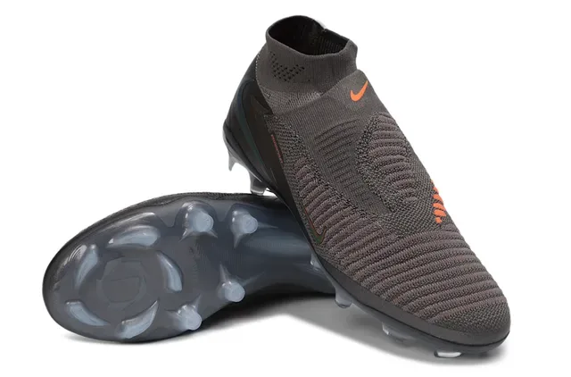 Nike Phantom GT Gray Red Knit Sock-Fit Upper Molded Studs Firm-Ground Soccer Shoes 4