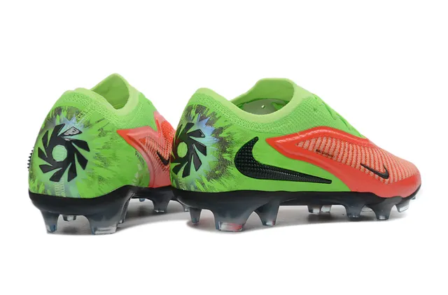 Nike Phantom GT Green Red Knit Upper Asymmetrical Lacing Firm-Ground Soccer Shoes 5