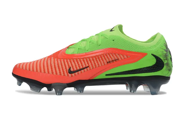 Nike Phantom GT Green Red Knit Upper Asymmetrical Lacing Firm-Ground Soccer Shoes 7