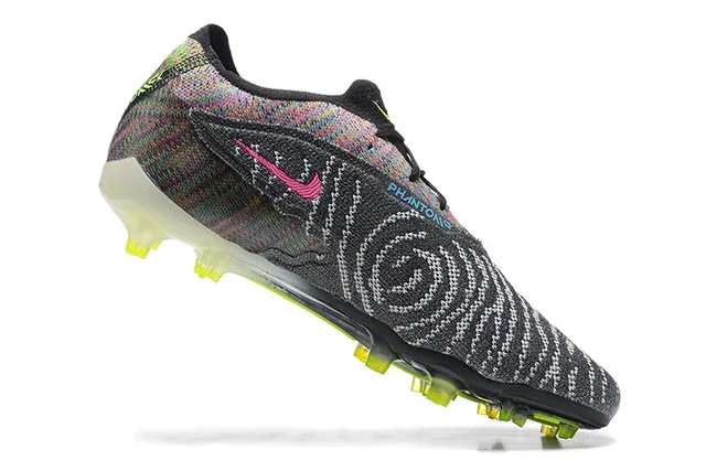 Nike Phantom GT Multicor Neon Verde Para Gramado Firme Sapatos de Futebol 3