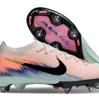 Nike Phantom GT حذاء كرة القدم وردي متعدد الألوان مع الجزء العلوي من التريكو تصميم تدرجي برسوم الفرشاة Firm-Ground