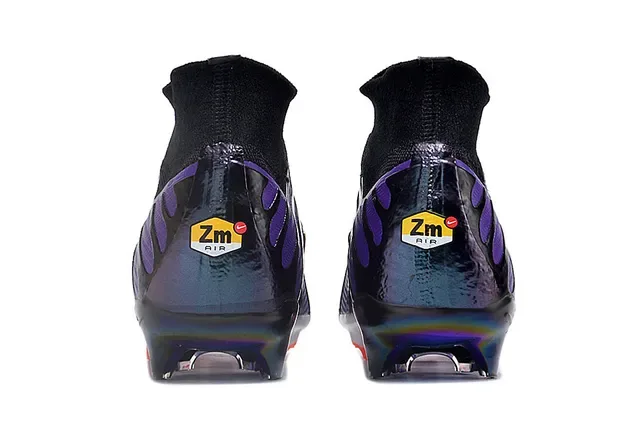 Nike Phantom GT Purple Black High-Cut Sock-Fit Collar Firm-Ground Soccer Shoes 4