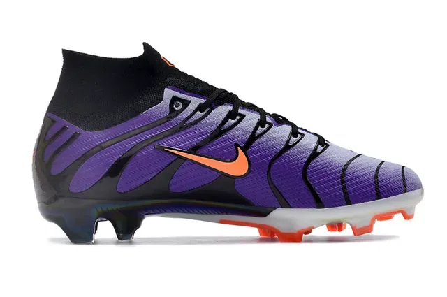 Nike Phantom GT Purple Black High-Cut Sock-Fit Collar Firm-Ground Soccer Shoes 7