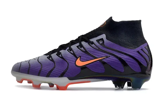 Nike Phantom GT Purple Black High-Cut Sock-Fit Collar Firm-Ground Soccer Shoes 8