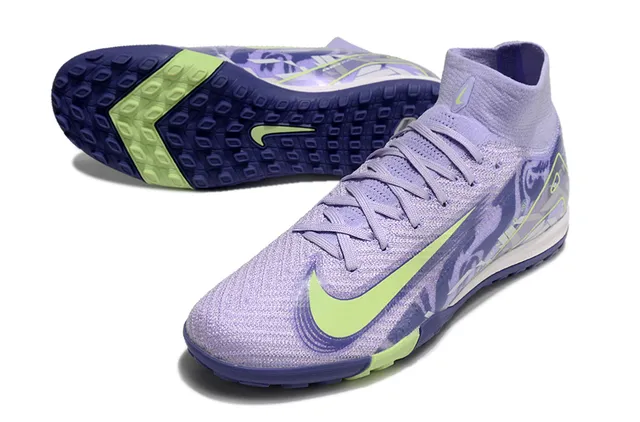 Nike Phantom GT violet vert chaussures de football haut col de chaussette Swoosh latéral pour pelouse 3