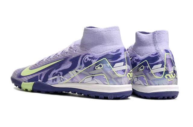 Nike Phantom GT violet vert chaussures de football haut col de chaussette Swoosh latéral pour pelouse 4