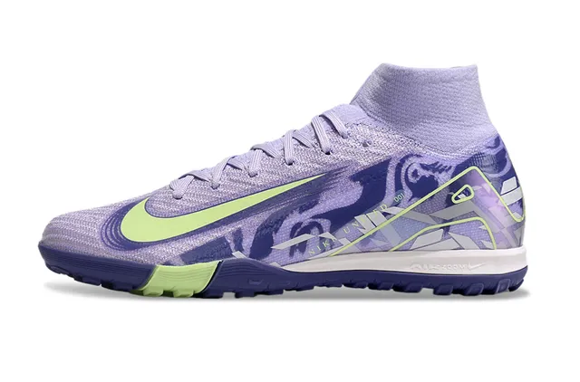 Nike Phantom GT violet vert chaussures de football haut col de chaussette Swoosh latéral pour pelouse 6