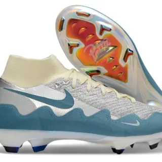 Nike Phantom GT Silver Blue Cream Firm-Ground Soccer Shoes