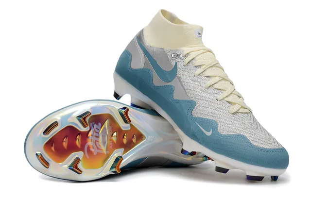 Nike Phantom GT Silver Blue Cream Firm-Ground Soccer Shoes 2