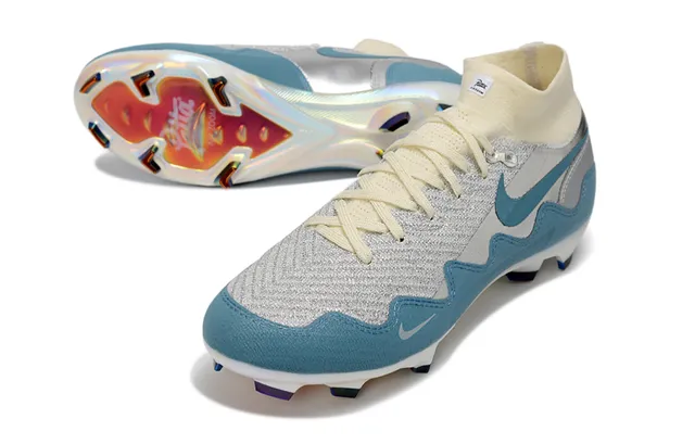 Nike Phantom GT Silver Blue Cream Firm-Ground Soccer Shoes 3