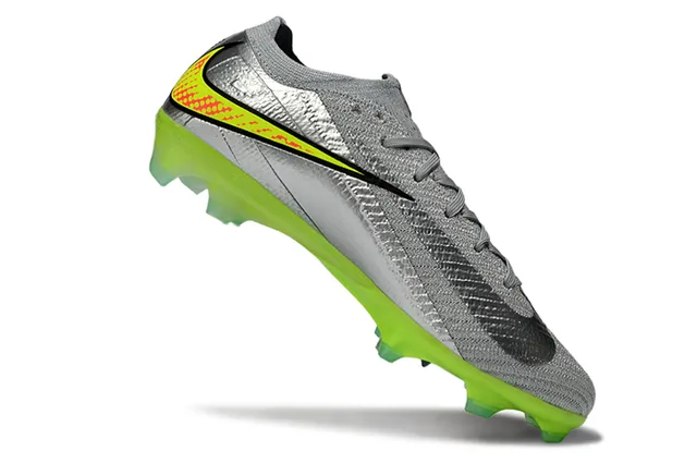 Nike Phantom GT Silver Green Knitted Upper Metallic Firm-Ground Soccer Shoes 2