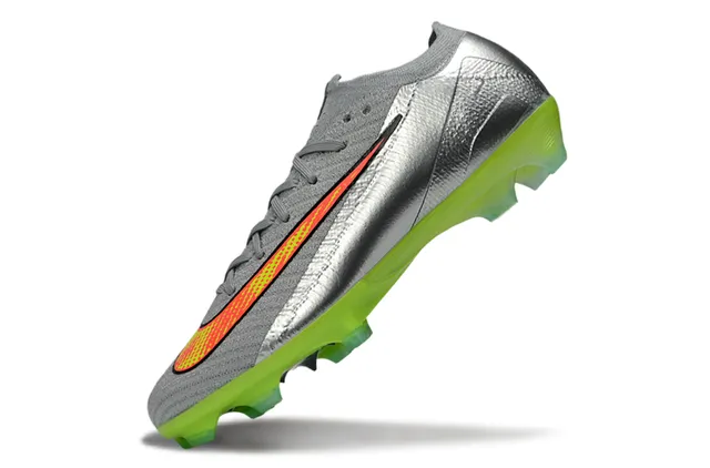 Nike Phantom GT Silver Green Knitted Upper Metallic Firm-Ground Soccer Shoes 3