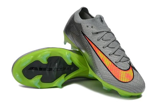 Nike Phantom GT Silver Green Knitted Upper Metallic Firm-Ground Soccer Shoes 4