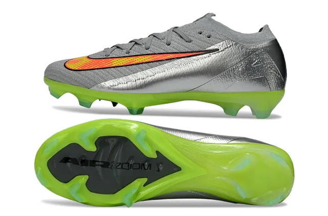 Nike Phantom GT Silver Green Knitted Upper Metallic Firm-Ground Soccer Shoes 6