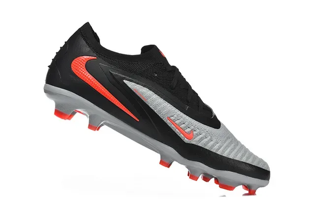 Nike Phantom GT أحذية كرة القدم السوداء الرمادية البرتقالية للأرض الصلبة 4