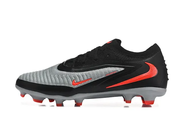 Nike Phantom GT أحذية كرة القدم السوداء الرمادية البرتقالية للأرض الصلبة 6