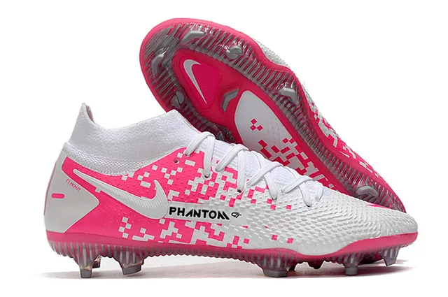 Nike Phantom GT Blanc Bleu Or Chaussures de football terrain ferme 3