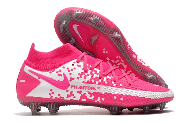 Nike Phantom GT Blanc Bleu Or Chaussures de football terrain ferme 4