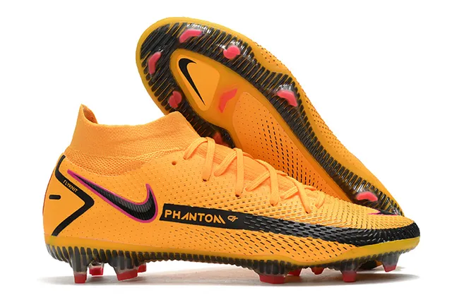 Nike Phantom GT Blanc Bleu Or Chaussures de football terrain ferme 5
