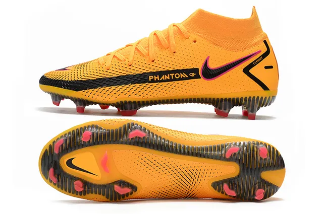 Nike Phantom GT Blanc Bleu Or Chaussures de football terrain ferme 6