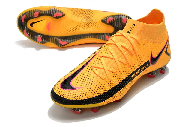Nike Phantom GT Blanc Bleu Or Chaussures de football terrain ferme 10