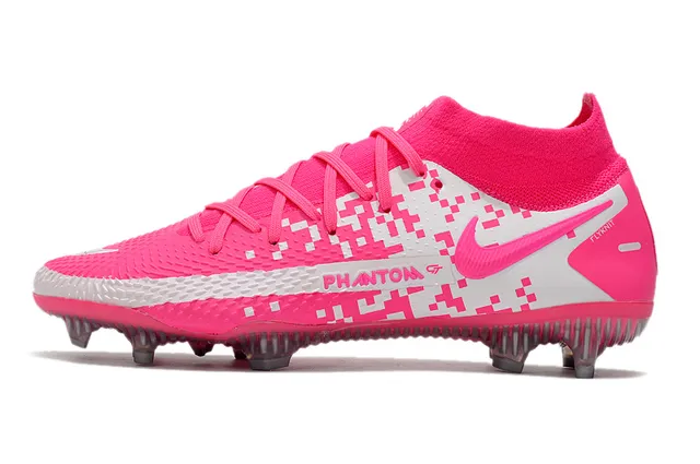 Nike Phantom GT Blanc Bleu Or Chaussures de football terrain ferme 15