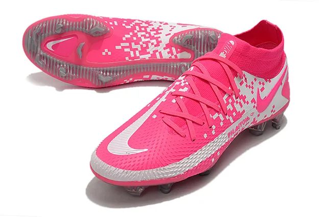 Nike Phantom GT Blanc Bleu Or Chaussures de football terrain ferme 16