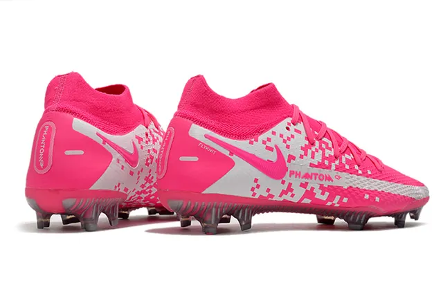 Nike Phantom GT Blanc Bleu Or Chaussures de football terrain ferme 17