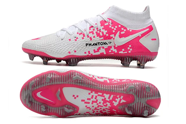 Nike Phantom GT Blanc Bleu Or Chaussures de football terrain ferme 18