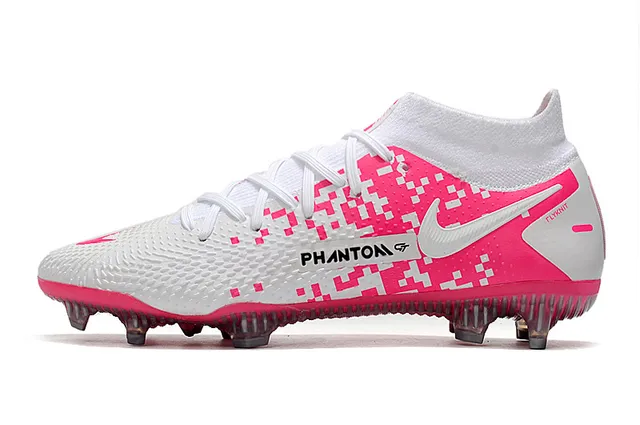 Nike Phantom GT Blanc Bleu Or Chaussures de football terrain ferme 21