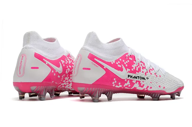 Nike Phantom GT Blanc Bleu Or Chaussures de football terrain ferme 23