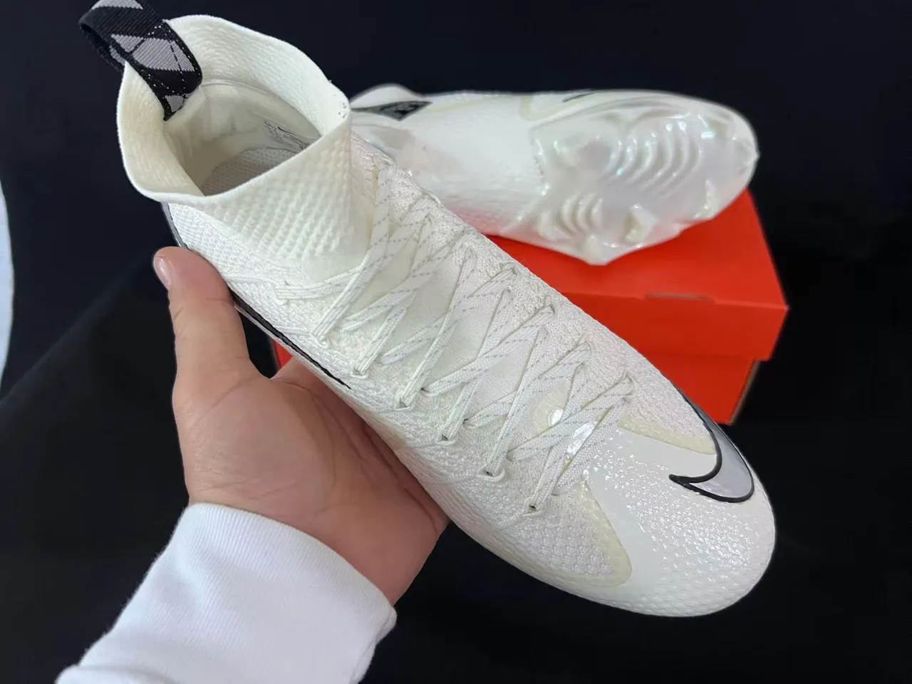 Nike Phantom GT White Silver Firm-Ground Soccer Shoes 5