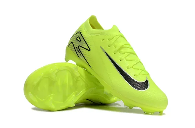Nike Phantom GT Jaune Noir Bas Coupe Haut Tricot Crampons Moldés Terrain Firme Chaussures de Football 2