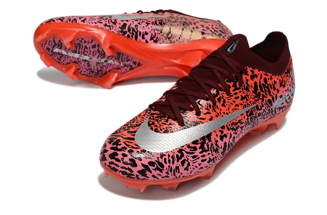 Nike Pink Black Low-Cut Dynamic-Fit Collar Abstract Splatter Print Firm-Ground Soccer Shoes 3