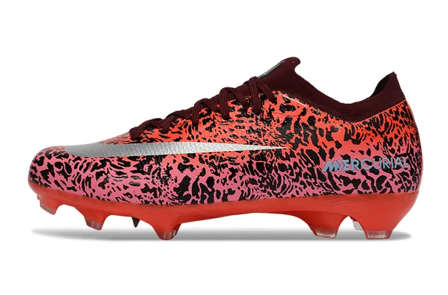 Nike Pink Black Low-Cut Dynamic-Fit Collar Abstract Splatter Print Firm-Ground Soccer Shoes 6