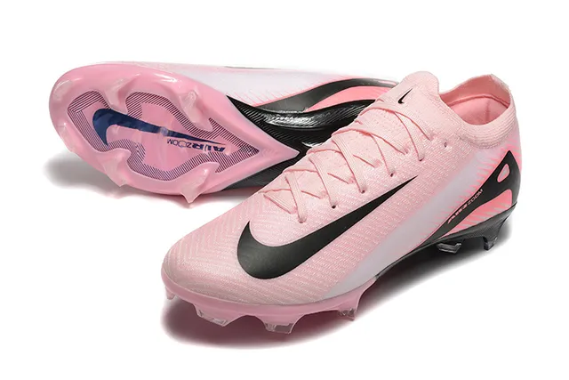 Nike Pink Black Low-Cut Knit Upper Asymmetrical Lacing Firm-Ground Soccer Shoes 7