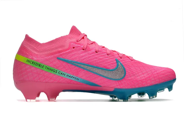 Nike Pink Blue Knit Upper Low-Cut Collar Firm-Ground Soccer Shoes 5