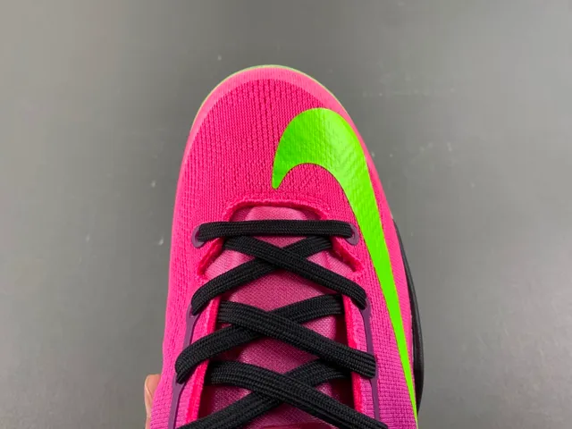 Nike Pink Green Low-Cut Knit Upper Asymmetrical Lacing Basketball Shoes 5