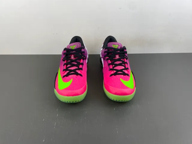 Nike Pink Green Low-Cut Knit Upper Asymmetrical Lacing Basketball Shoes 12